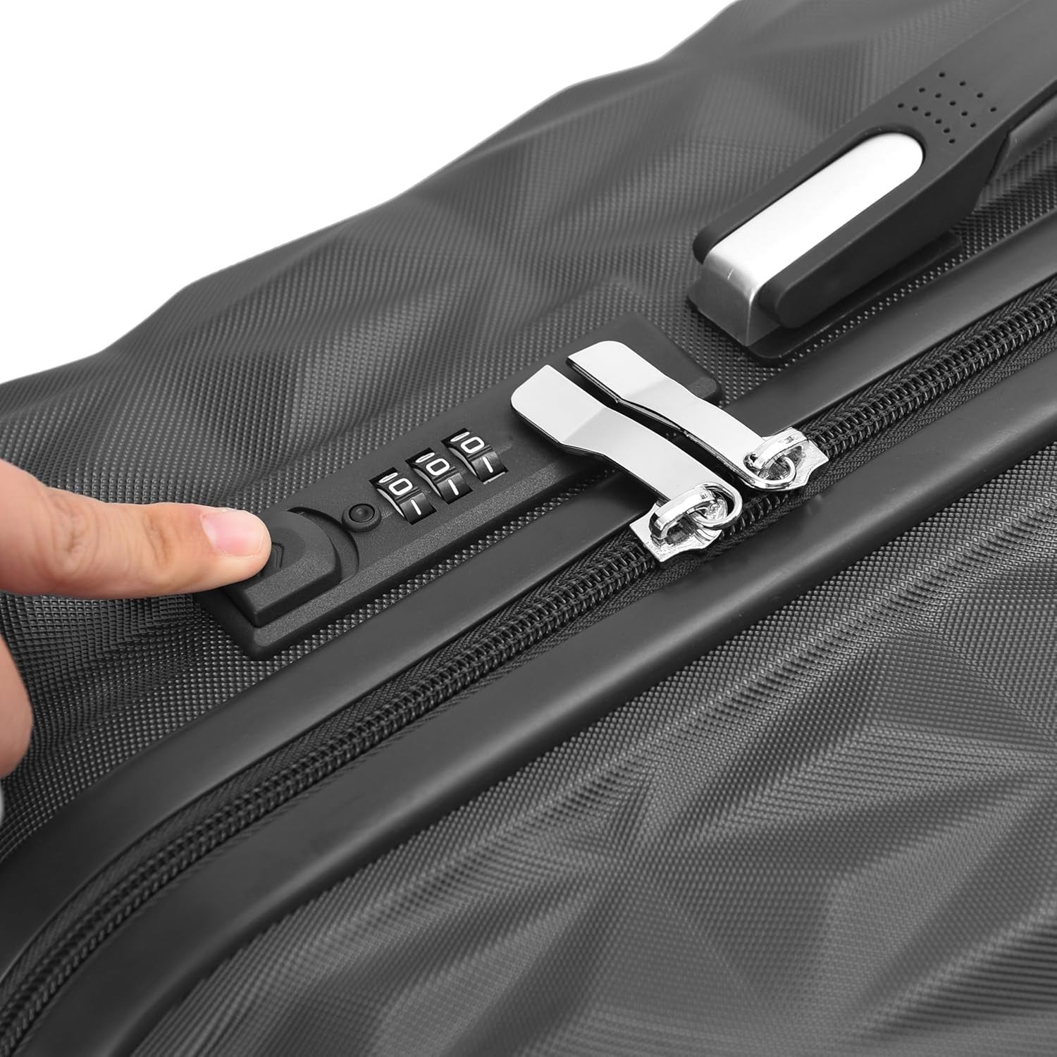 24 Inch Medium ABS Hard Shell Suitcase 4 Spinner Wheels Lock Ash