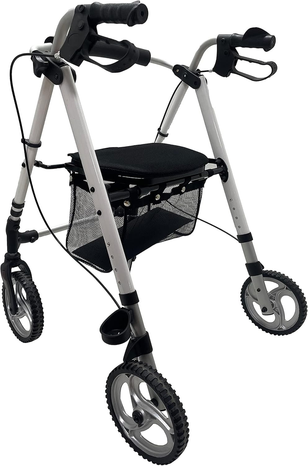 Lightweight Aluminium Rollator Walker with Seat Folding 4 Wheel Mobility