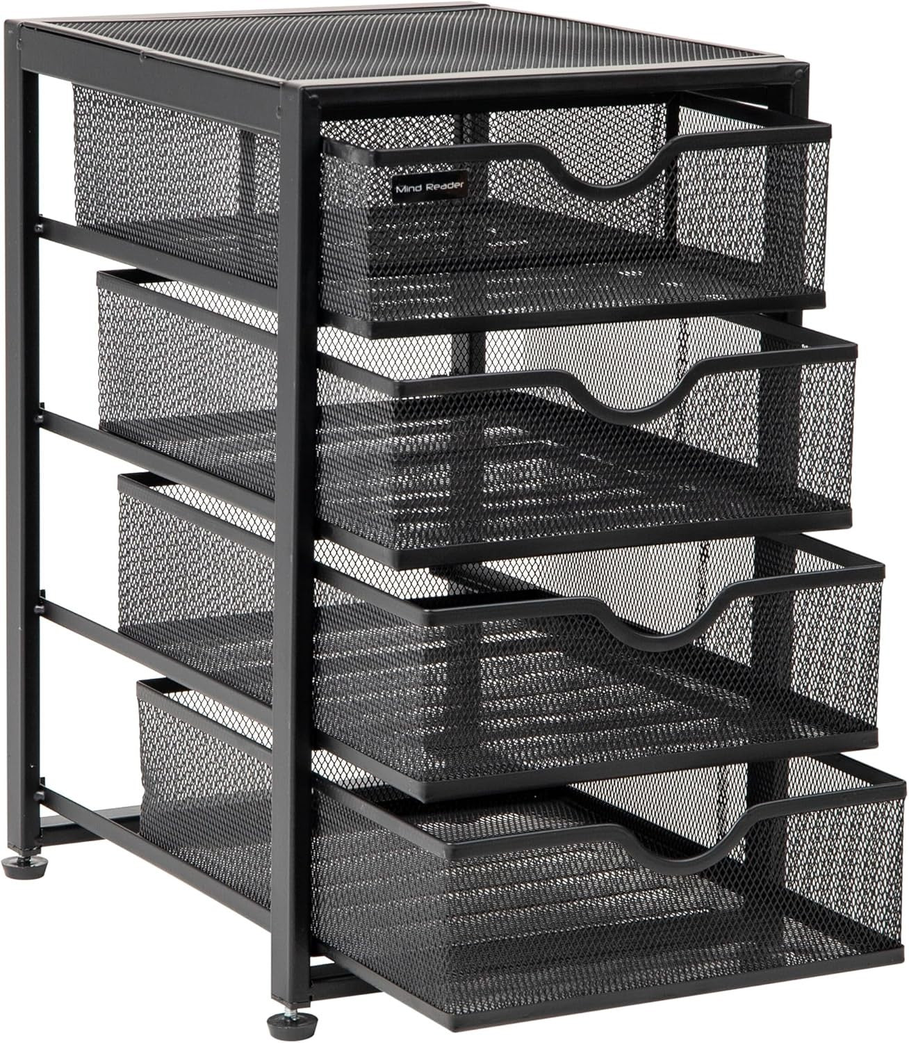 4-Drawer Metal Mesh Desk Organizer, File Storage Cabinet, Home Office