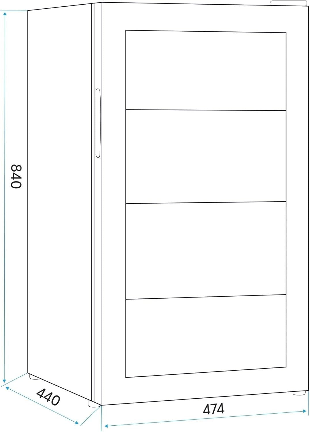 85L Under Counter Drinks Fridge Beer & Wine Cooler Glass Door LED Black