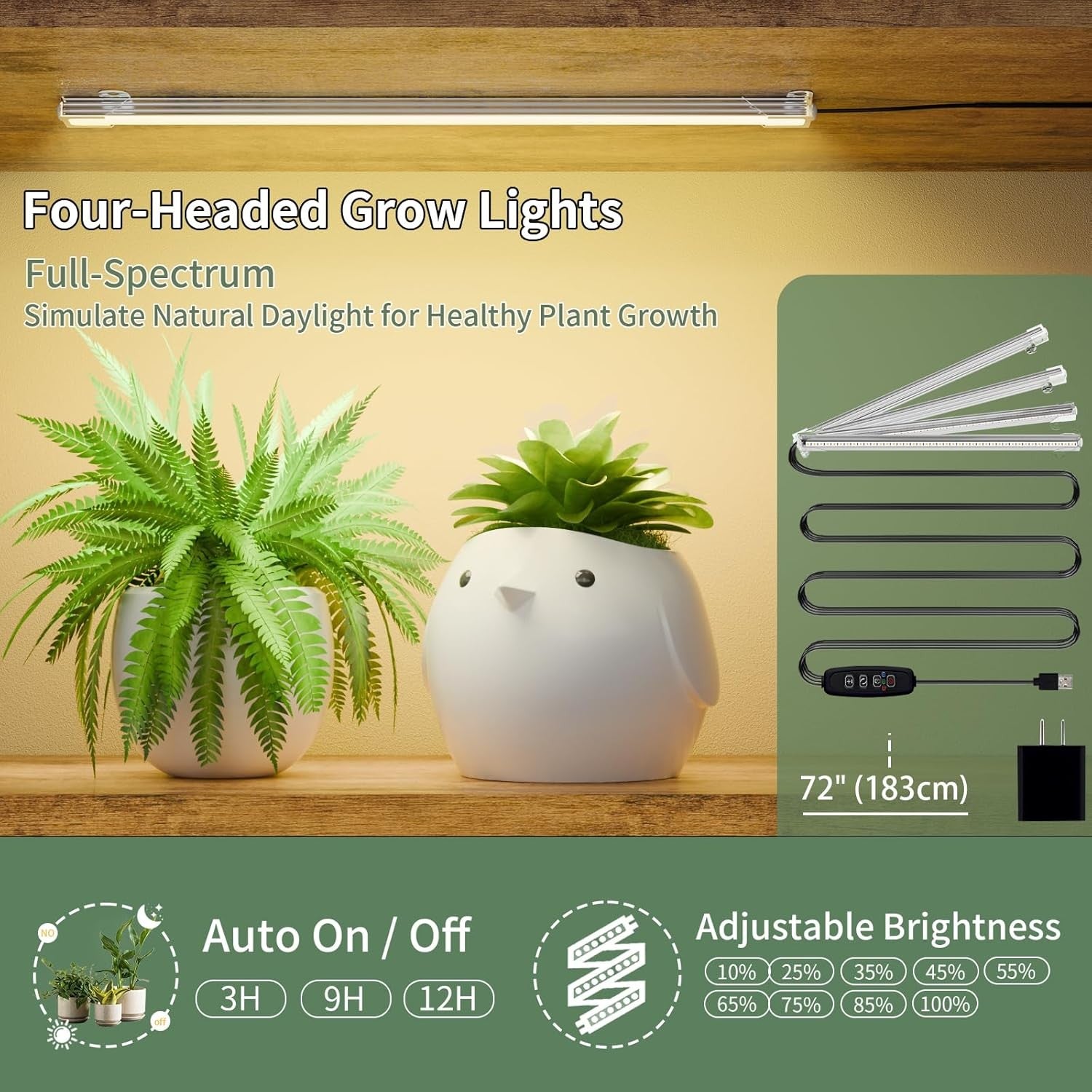 6 Tier Tall Metal Plant Stand with Grow Lights Indoor Outdoor Flower Shelf