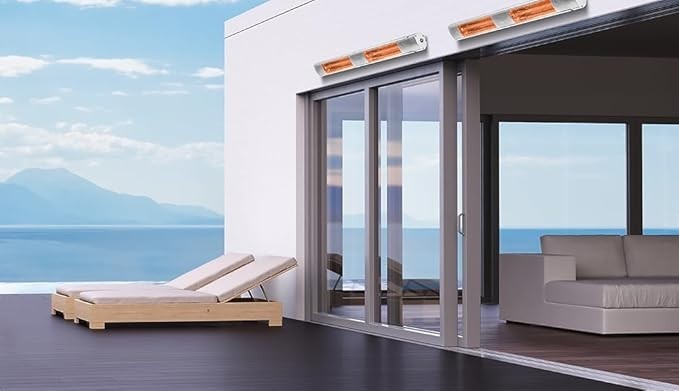 Outdoor Infrared Patio Heater 3000W Wall Mounted Remote 9 Heat Settings