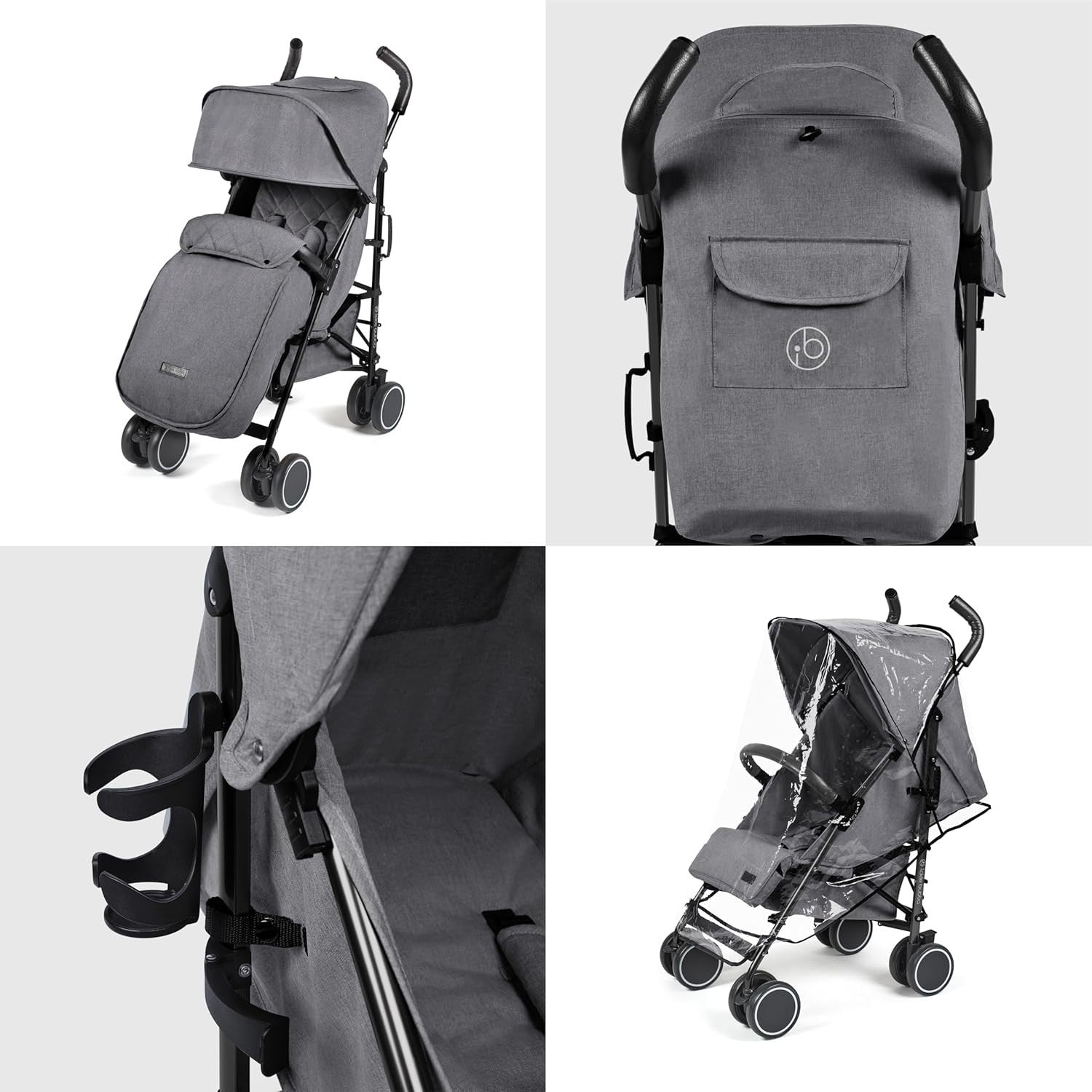 Compact Lightweight Baby Stroller Graphite Grey 6 Months-4 Years Recline UPF50+
