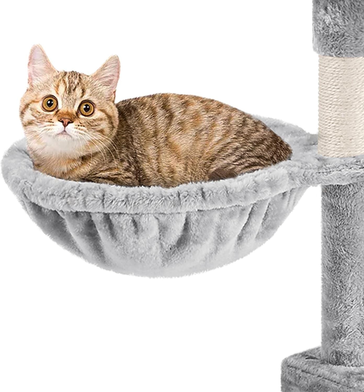 194cm Light Grey Cat Tree Tower with Condos Baskets Scratching Posts