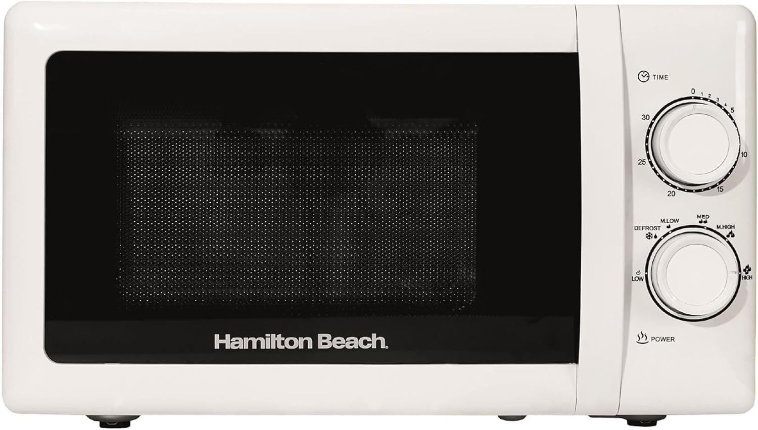 Hamilton Beach 20L Microwave 700W 5 Power Levels Manual White Stainless