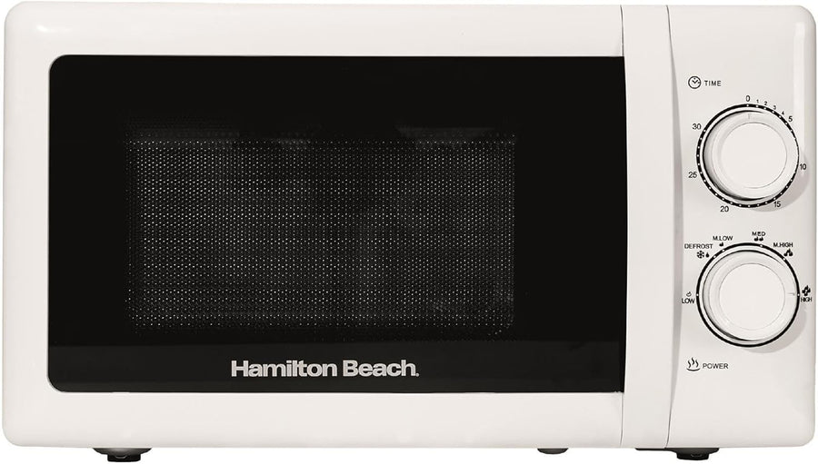 Hamilton Beach 20L Microwave 700W 5 Power Levels Manual White Stainless