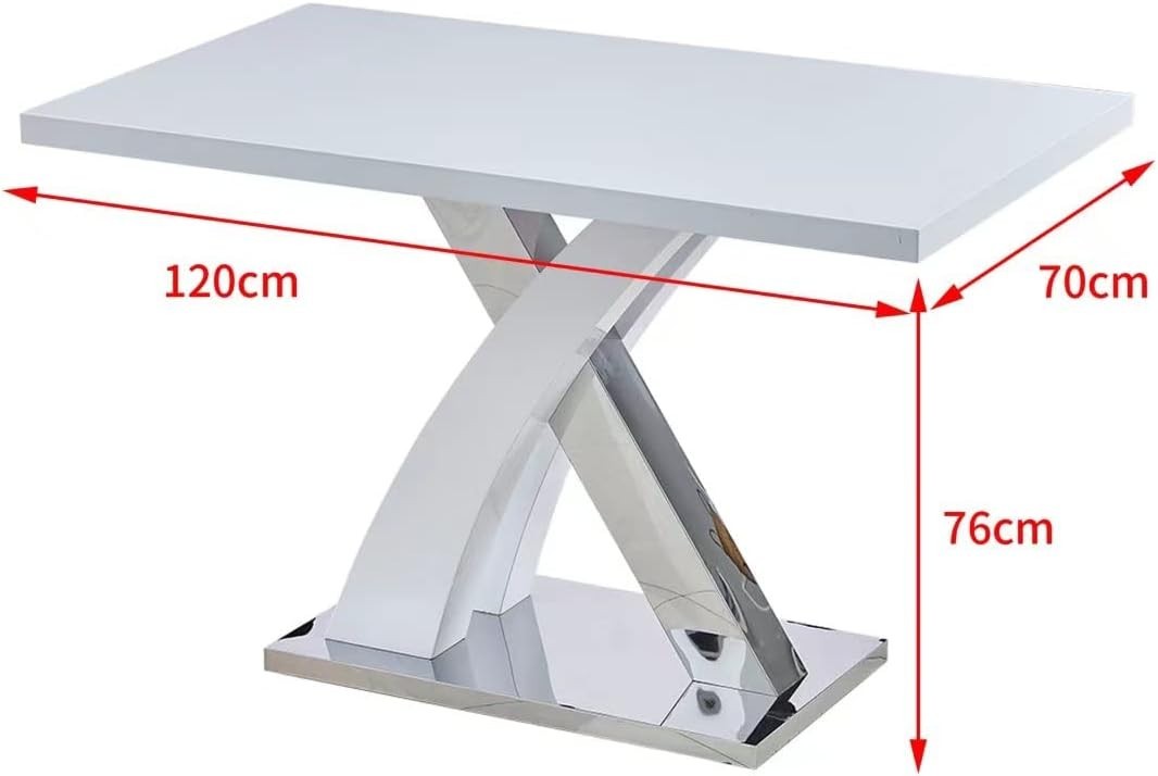 White High Gloss Extendable Dining Table 4 Black Chairs Modern Kitchen Set