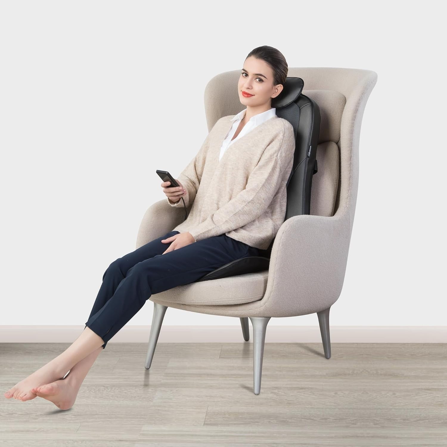Shiatsu Back & Neck Massager with Heat Deep Kneading Chair Pad Pain Relief
