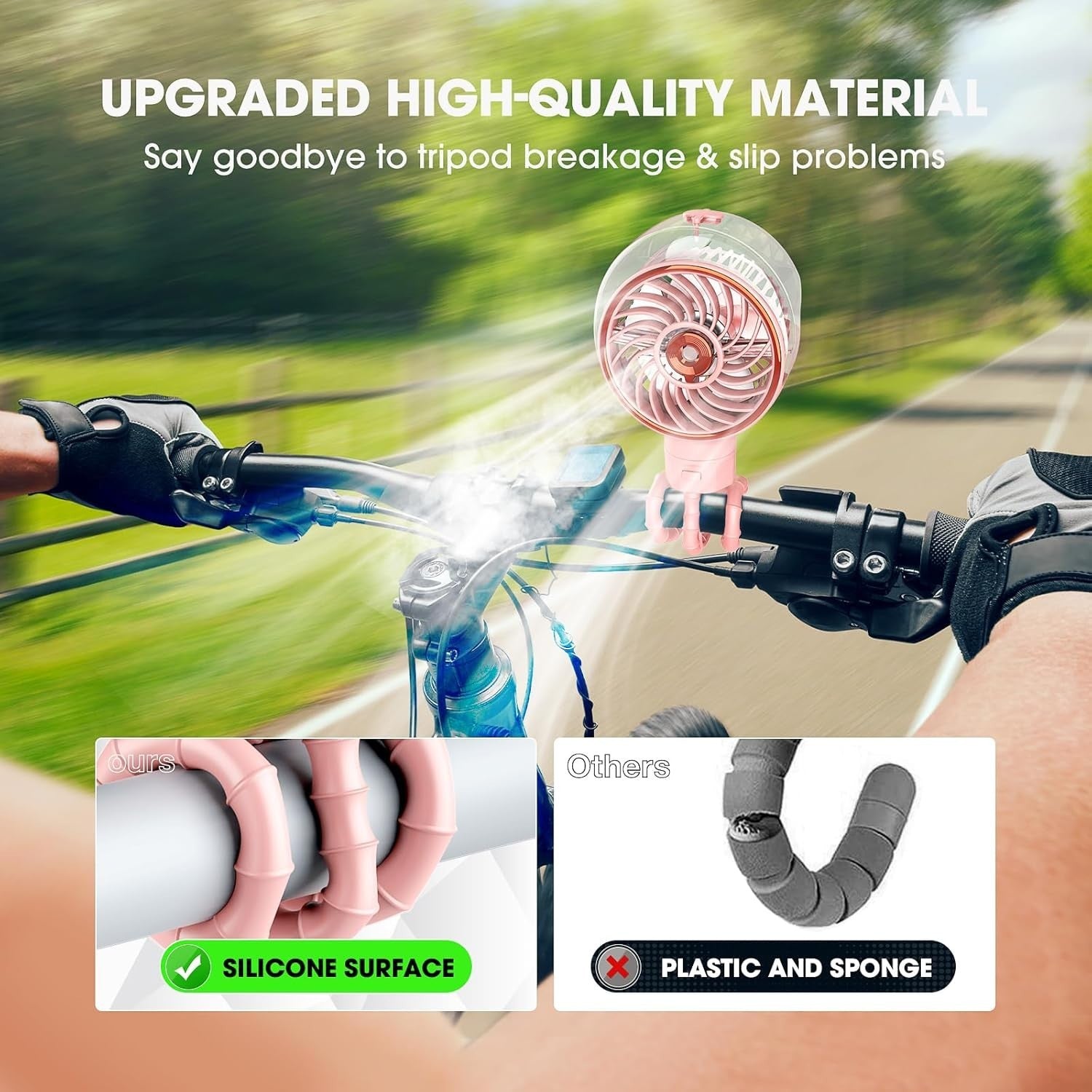 Stroller Clip Fan – Portable 5000mAh Rechargeable Misting Fan w/ Tripod & Clip