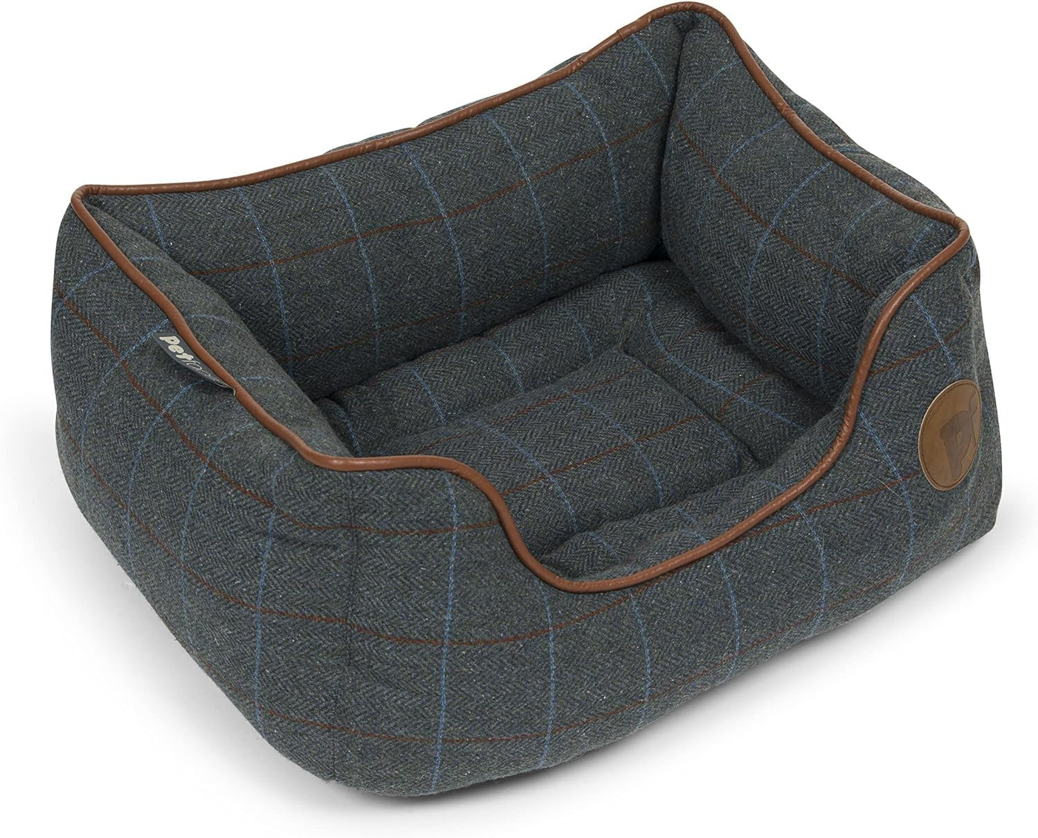 Small Tweed Dog Bed 50x42cm Reversible Cushion Cozy