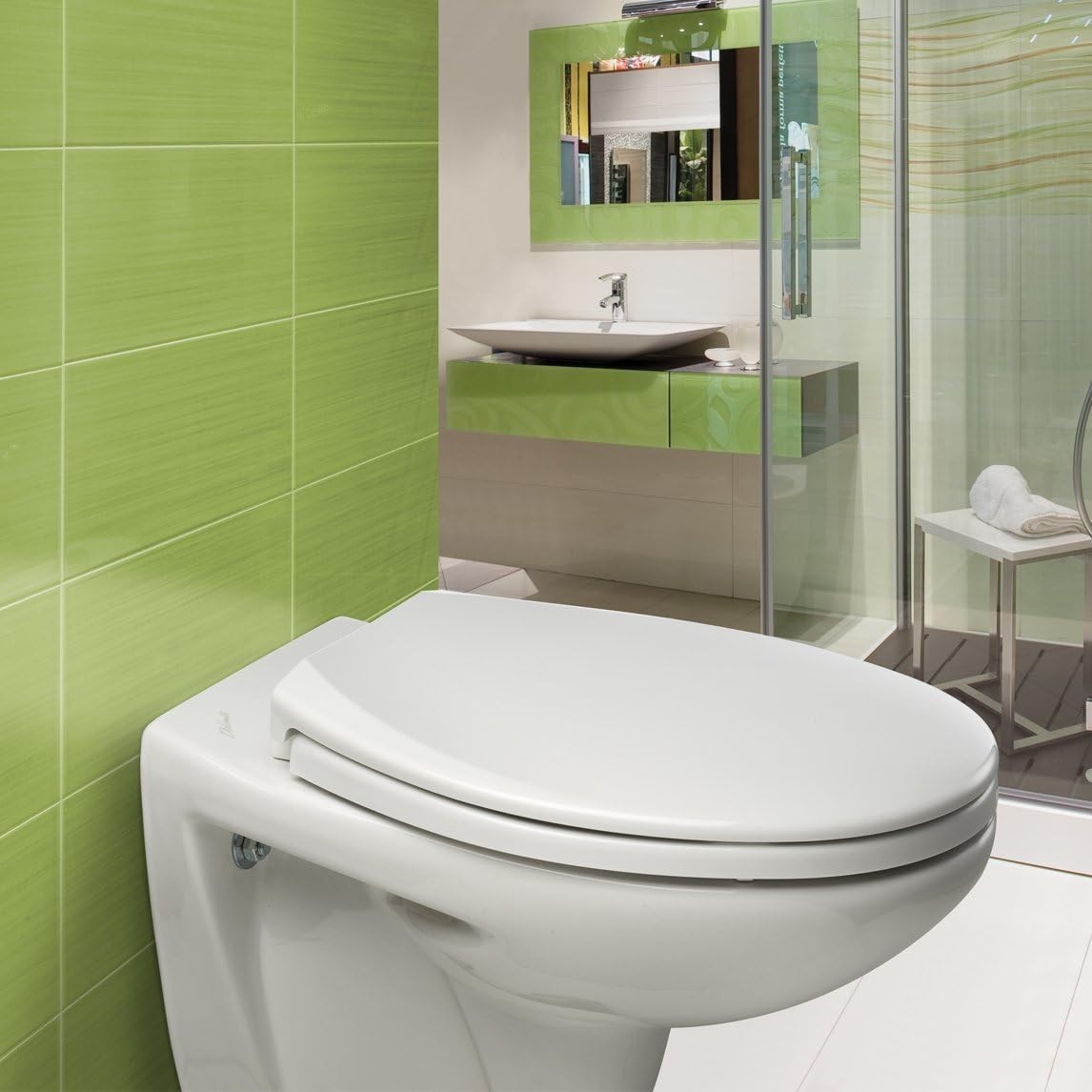 Oxford Stay-Tight Toilet Seat White Durable Snug Fit Easy Install