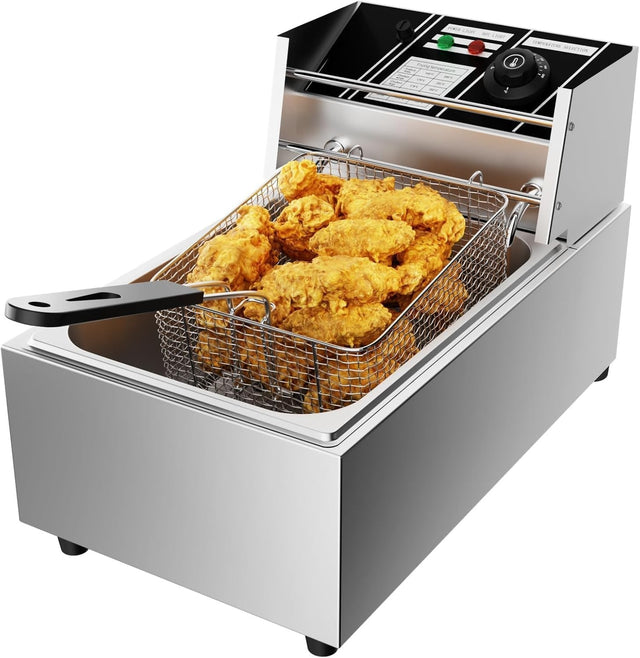 10L Deep Fat Fryer 2500W Electric Stainless Steel Commercial Fryer