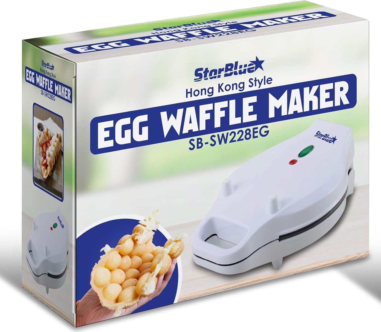 Hong Kong Bubble Waffle Maker Non Stick 640W UK Plug White