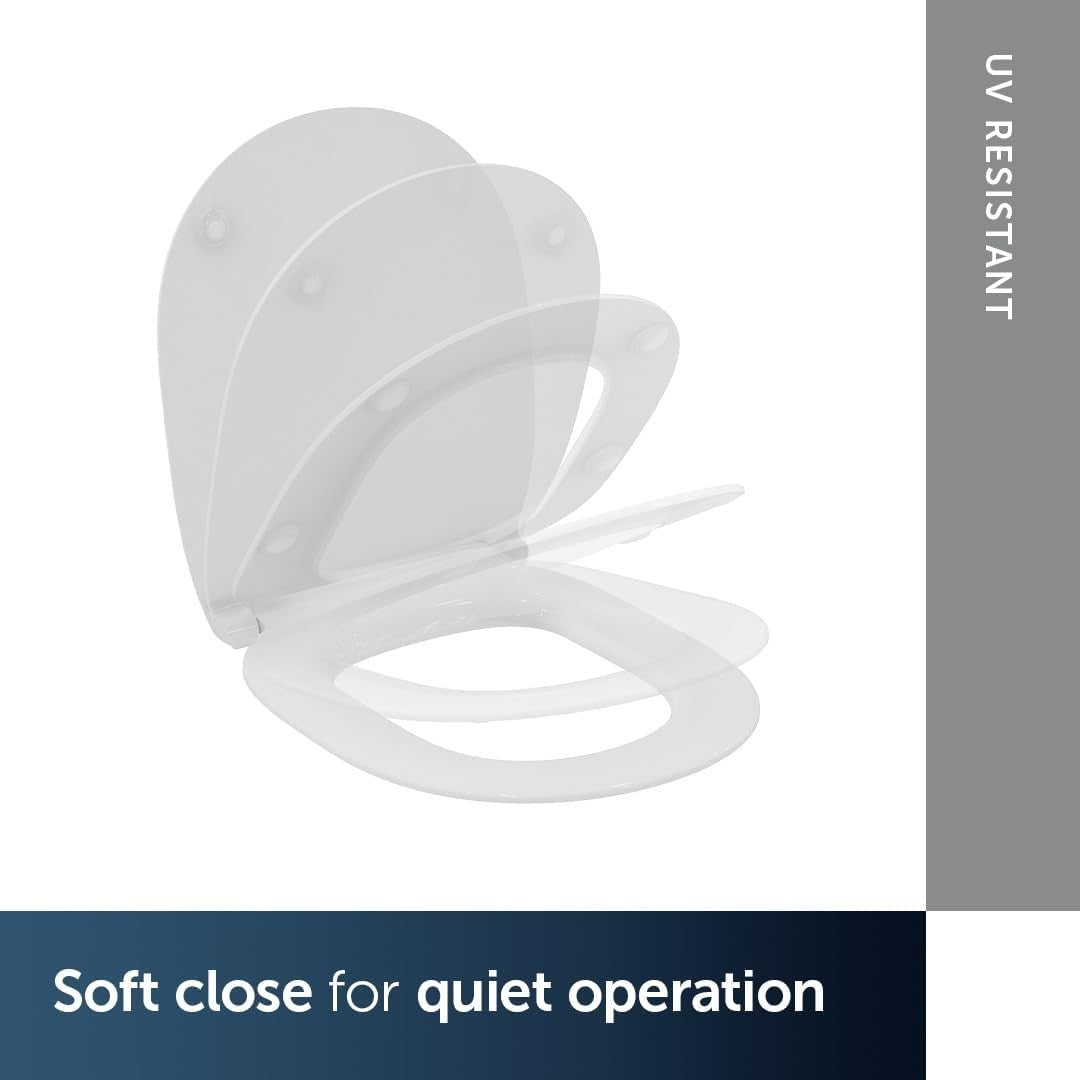 Connect Toilet Seat White Soft Close Removable Durable Duroplast