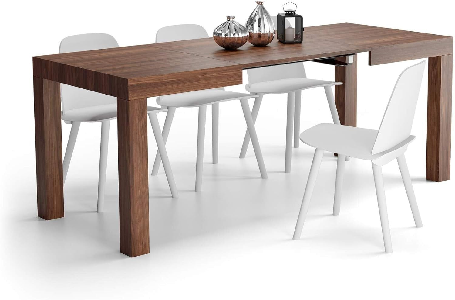 Extendable Canaletto Dining Table 8 Seater Wood Modern SpaceSaving 120-200cm