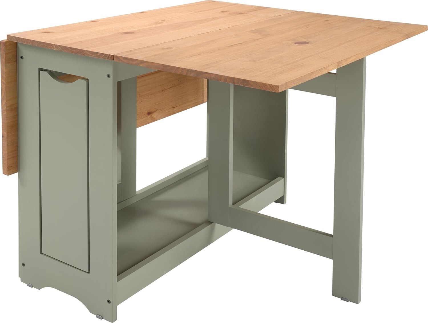 Extendable Butterfly Dining Table Set Green Pine Compact Kitchen Furniture