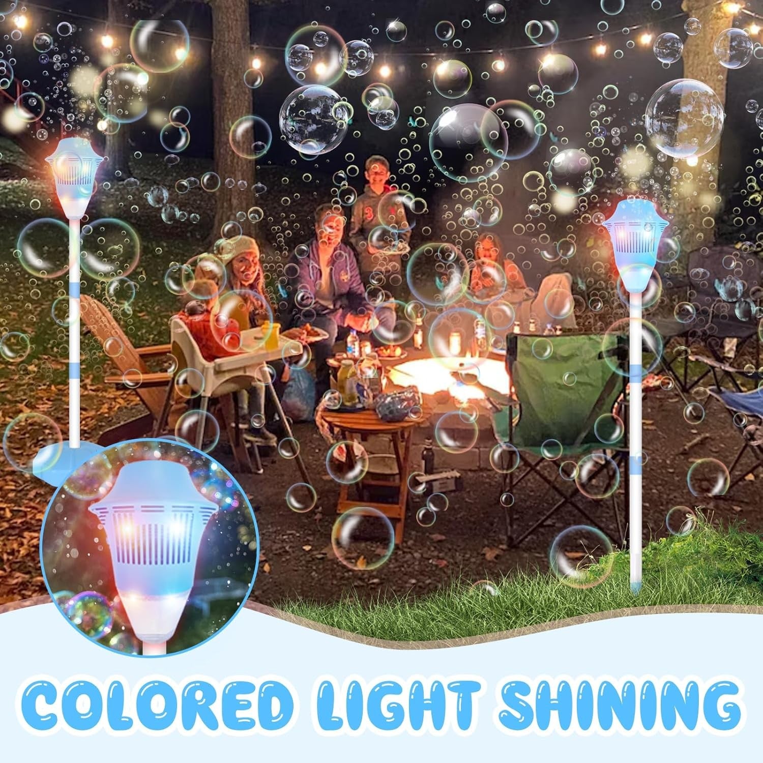 Standing Bubble Machine Lamp 47 Inch Rechargeable Light Music