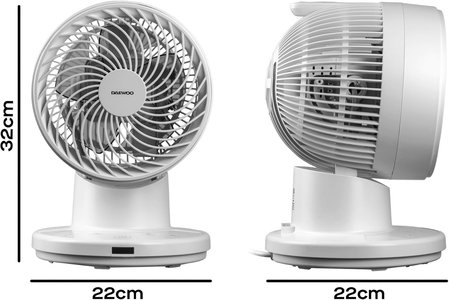 8-Inch Compact Oscillating Desk Fan – Quiet 3-Speed Remote Control Cooling Air