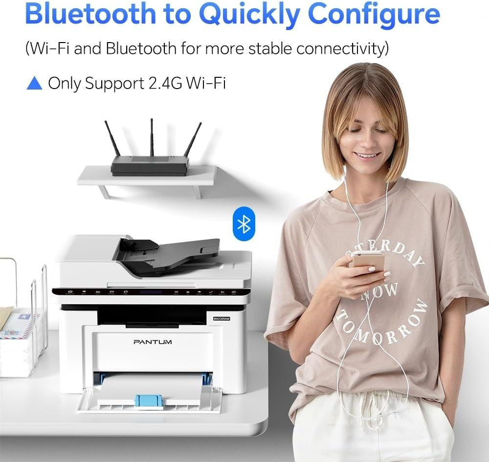 Wireless Monochrome 3-in-1 Laser Printer White A4 20ppm ADF USB Wi-Fi