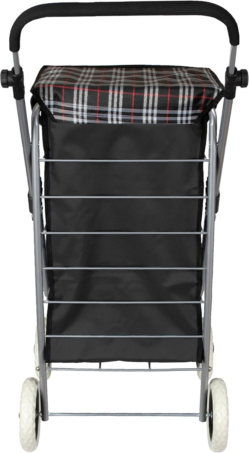 4 Wheel Shopping Trolley Cart 54L Lightweight Waterproof Heavy Duty