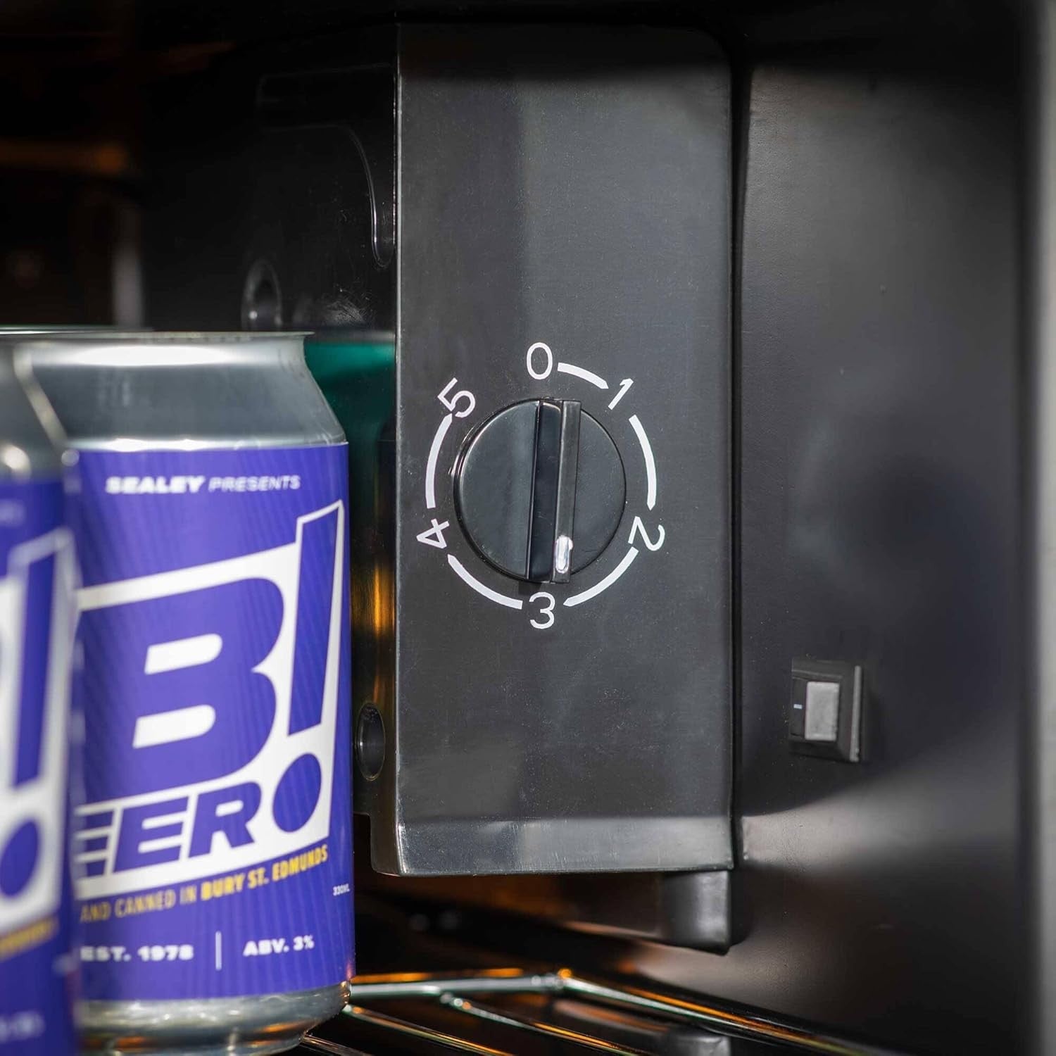Under Counter Drinks Fridge 85L Glass Door LED Light Beer Wine Cooler
