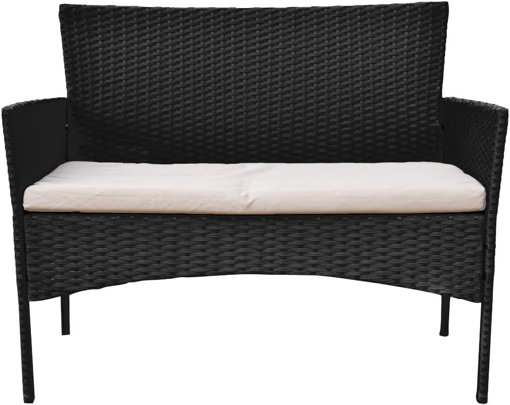 4 Seater Rattan Garden Furniture Set w/ Rain Cover Table Chairs Sofa