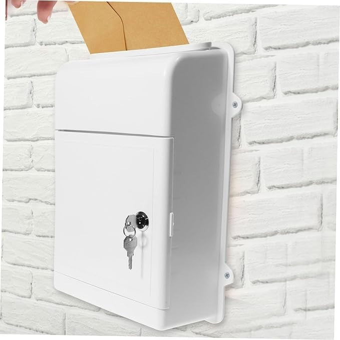 Lockable Wall Mounted Mailbox Outdoor Suggestion Box Rainproof Large Capacity