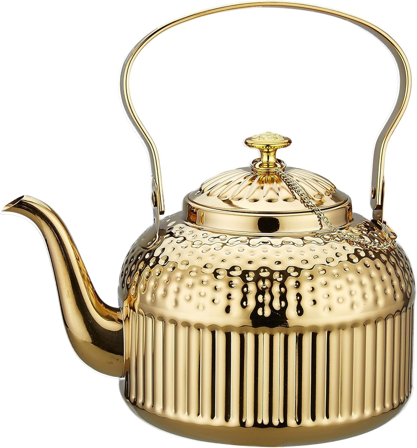 Gold Stainless Steel Teapot 1.5L Infuser Loose Leaf Tea Pot 8 Cups