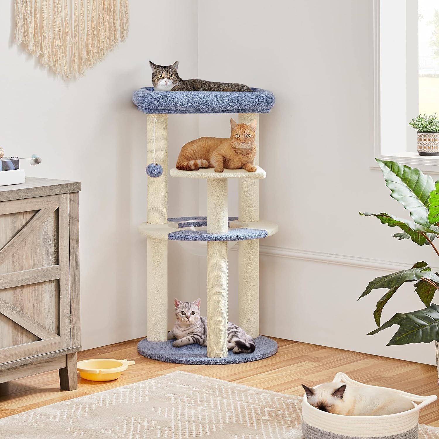 90cm Cat Tree Tower with Perches Scratching Posts Indoor Cats Condo