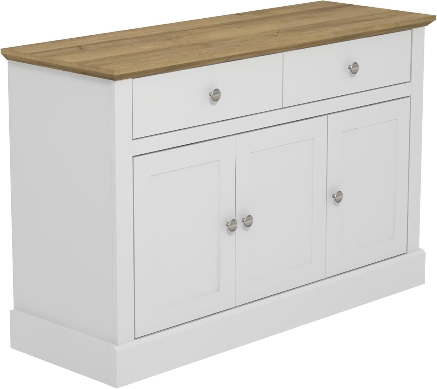 White oak Sideboard Cabinet with Drawers & Doors, Oak Top, Storage Unit