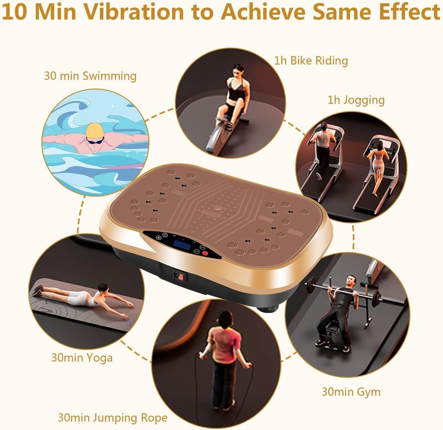 Vibration Plate Exercise Machine Full Body Weight Loss Remote Bands