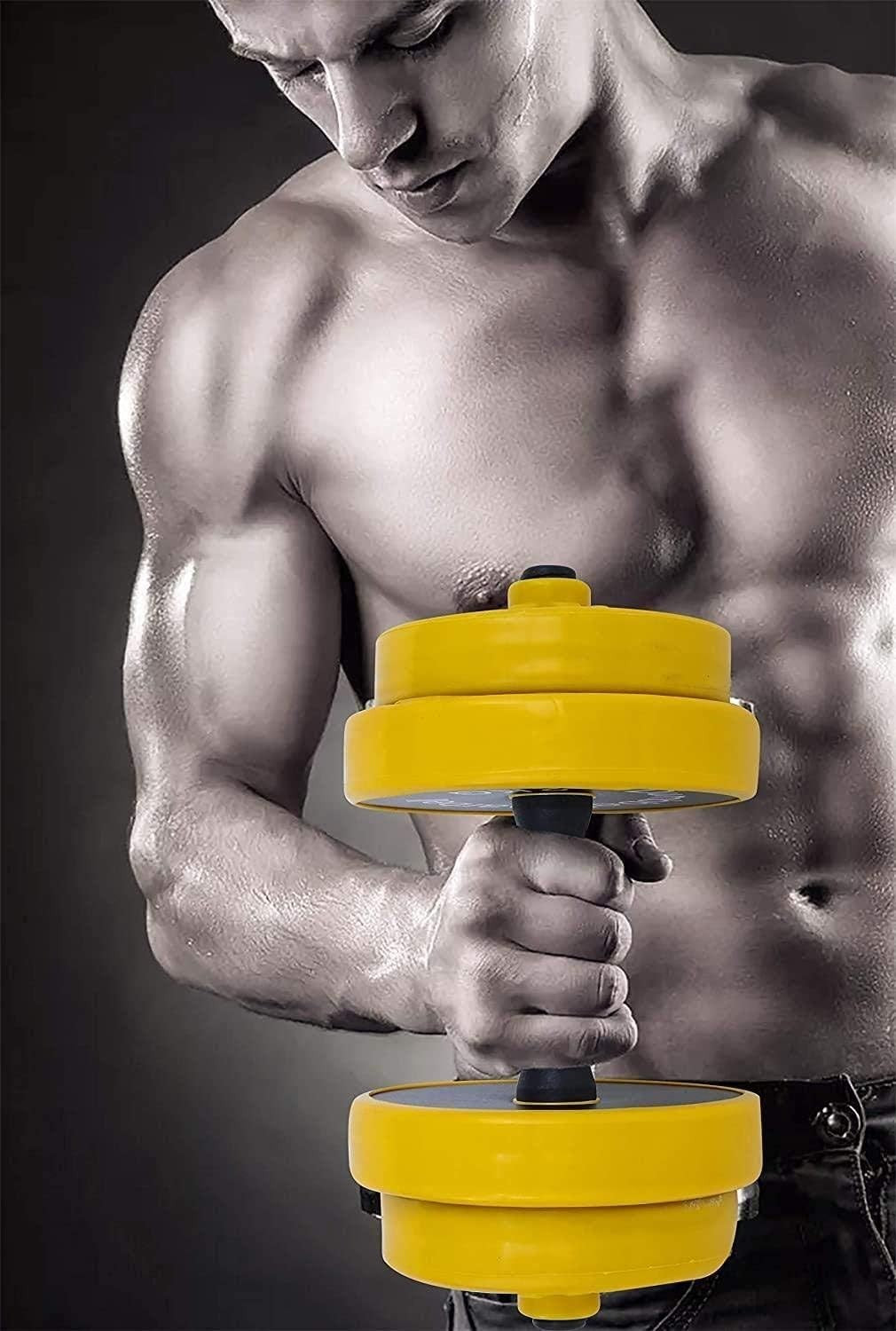 44LB Adjustable Dumbbell Barbell Set 2-in-1 Non-Slip Home Gym Weights