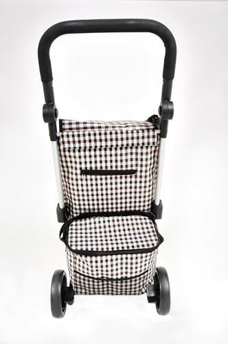 Folding Grocery Cart Lightweight 42L Shopping Trolley with Brakes & Cooler