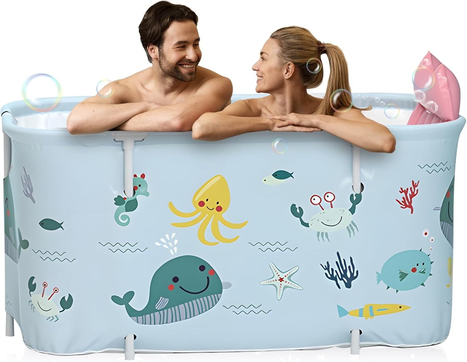 Portable Foldable Bathtub 140x50x55cm Adult & Kids Spa Tub – Ocean Style