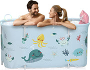 Portable Foldable Bathtub 140x50x55cm Adult & Kids Spa Tub – Ocean Style