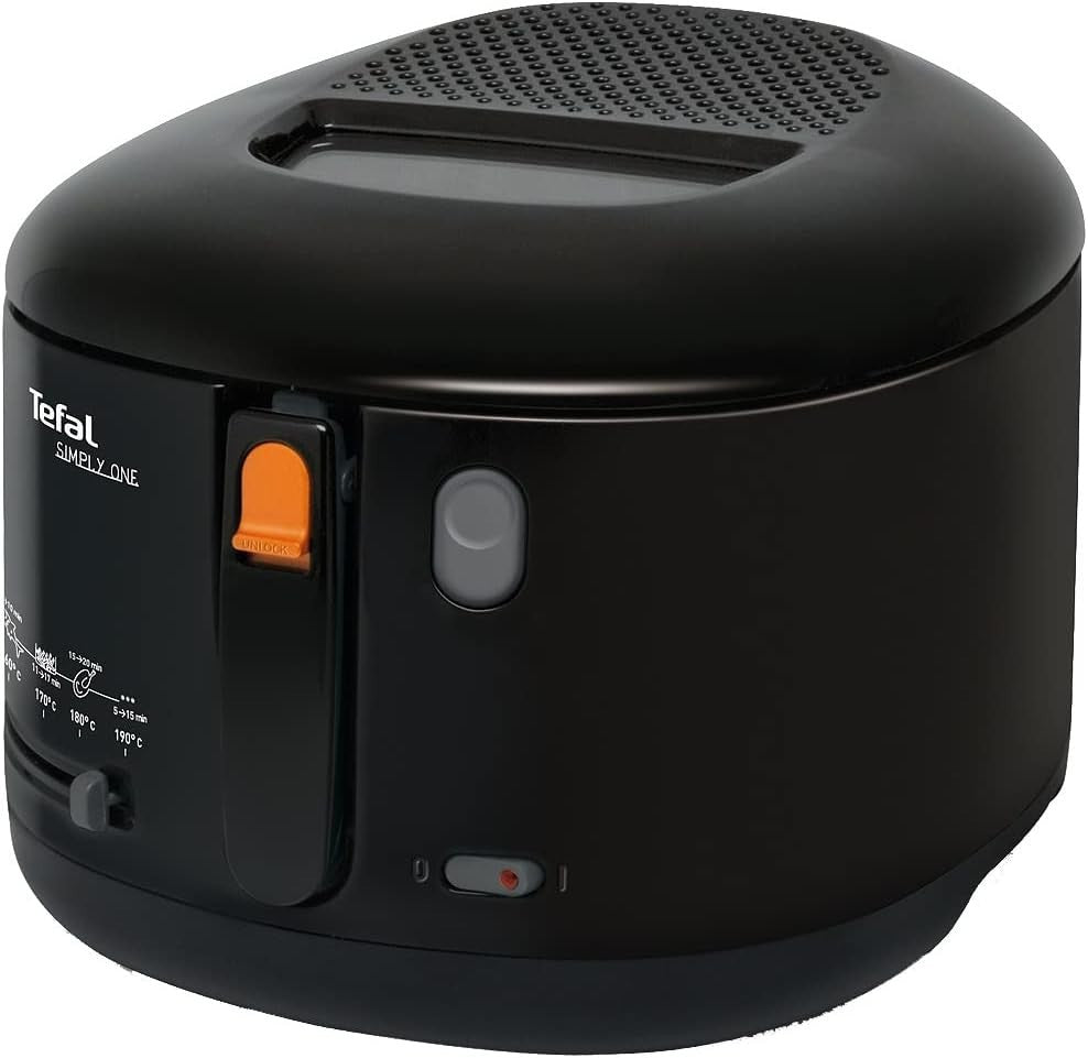 Electric Deep Fryer 2.1L 1900W Compact Countertop Easy Clean Black