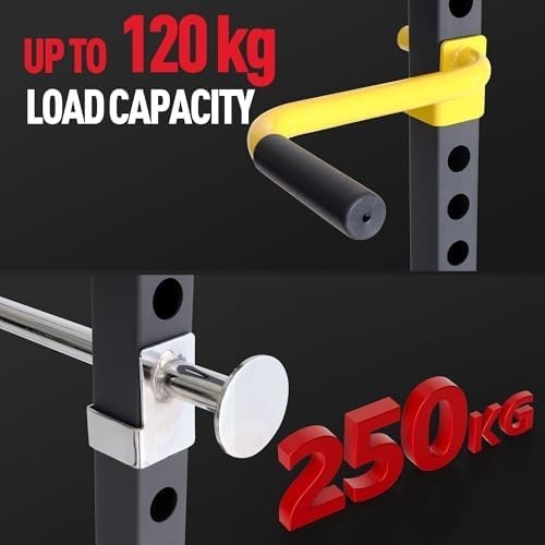 Ultrasport Power Rack Fitness Cage Home Gym Full Body Training Black/Yellow