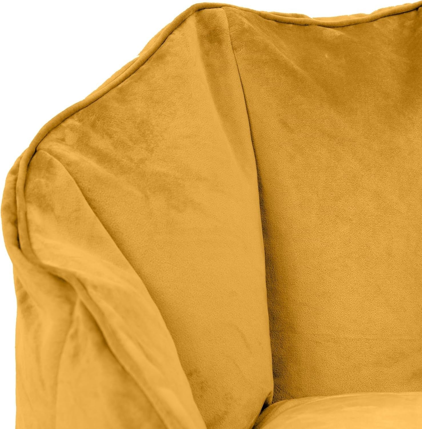 Large Velvet Bean Bag Chair Adult Seat Ochre Yellow Home Lounge Comfort