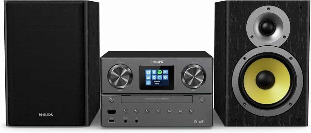 100W Bluetooth Hi-Fi System with DAB+/FM, USB & CD Player, Bass Reflex Speakers
