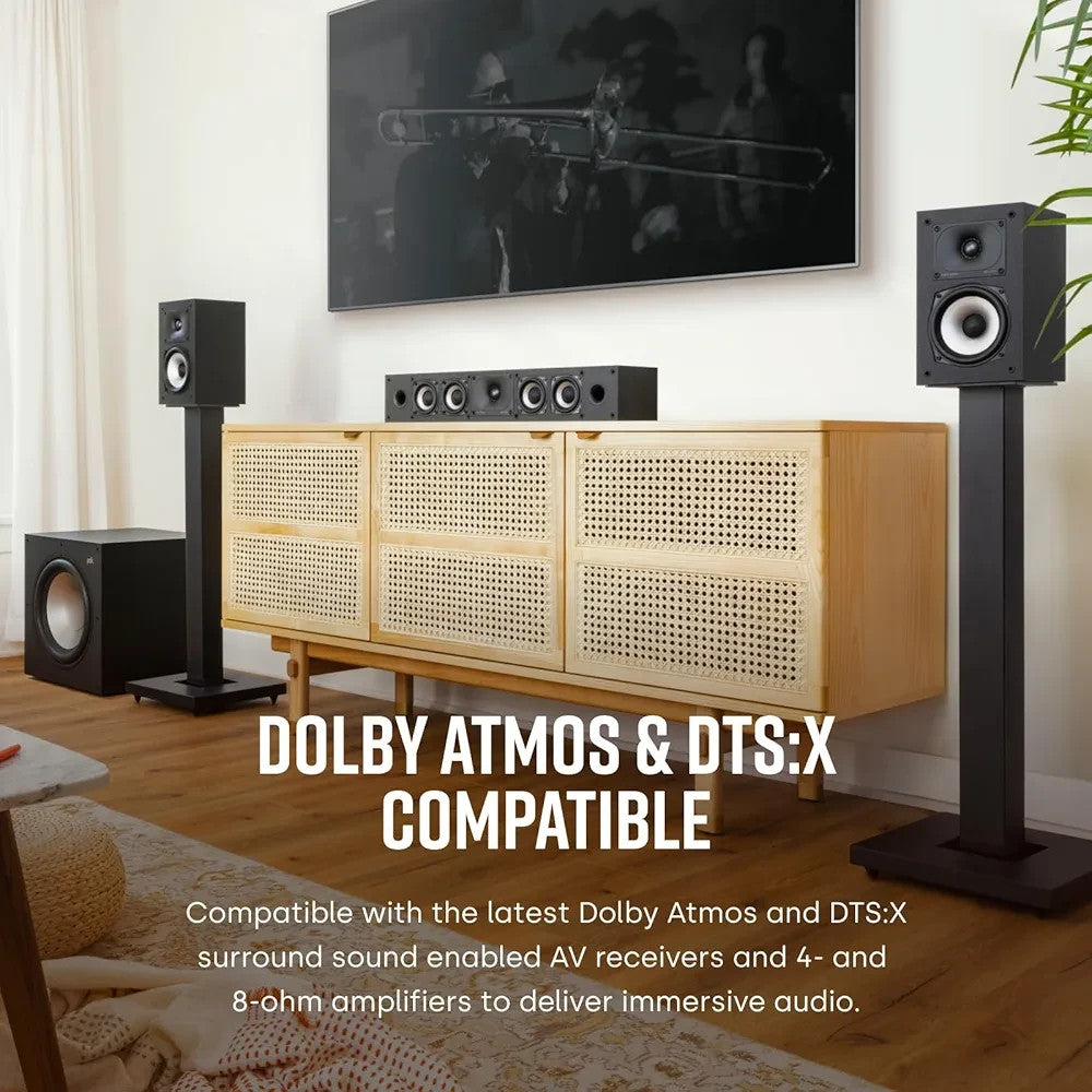 Compact Bookshelf Speakers Hi-Res Audio Dolby Atmos Surround Sound