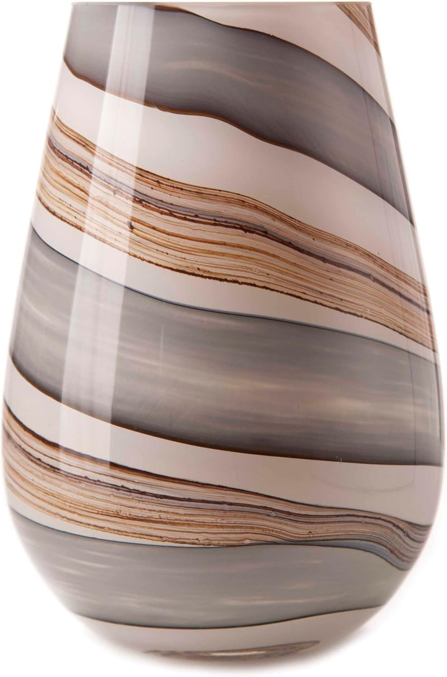 Smoked Glass Decorative Vase 19cm Modern Art Table Centrepiece