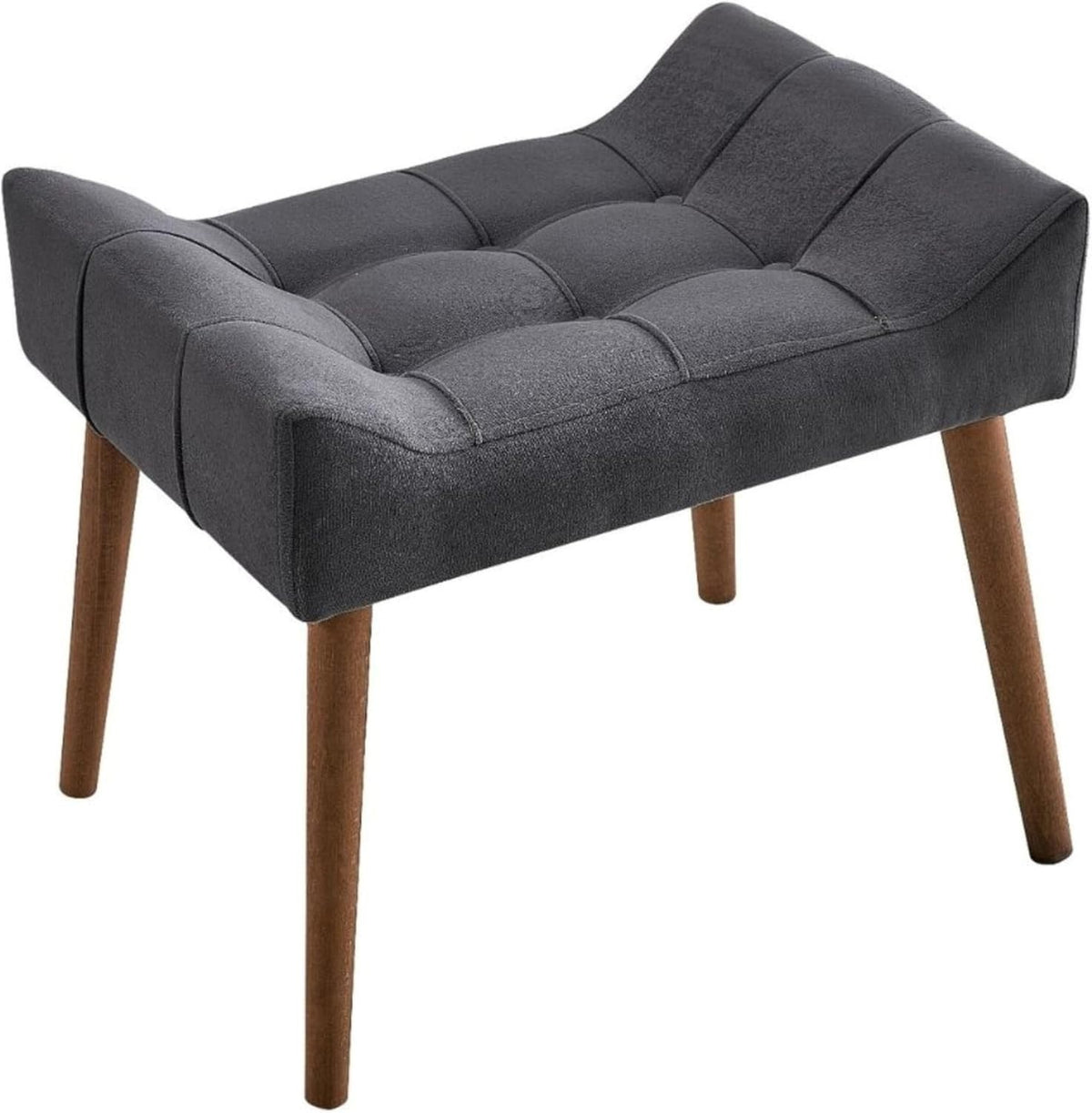 Anthracite Padded Dressing Table Stool Modern Vanity Chair Bedroom Seat