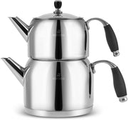 Turkish Teapot Set Stainless Steel 3L Tea Maker Induction Hob Safe