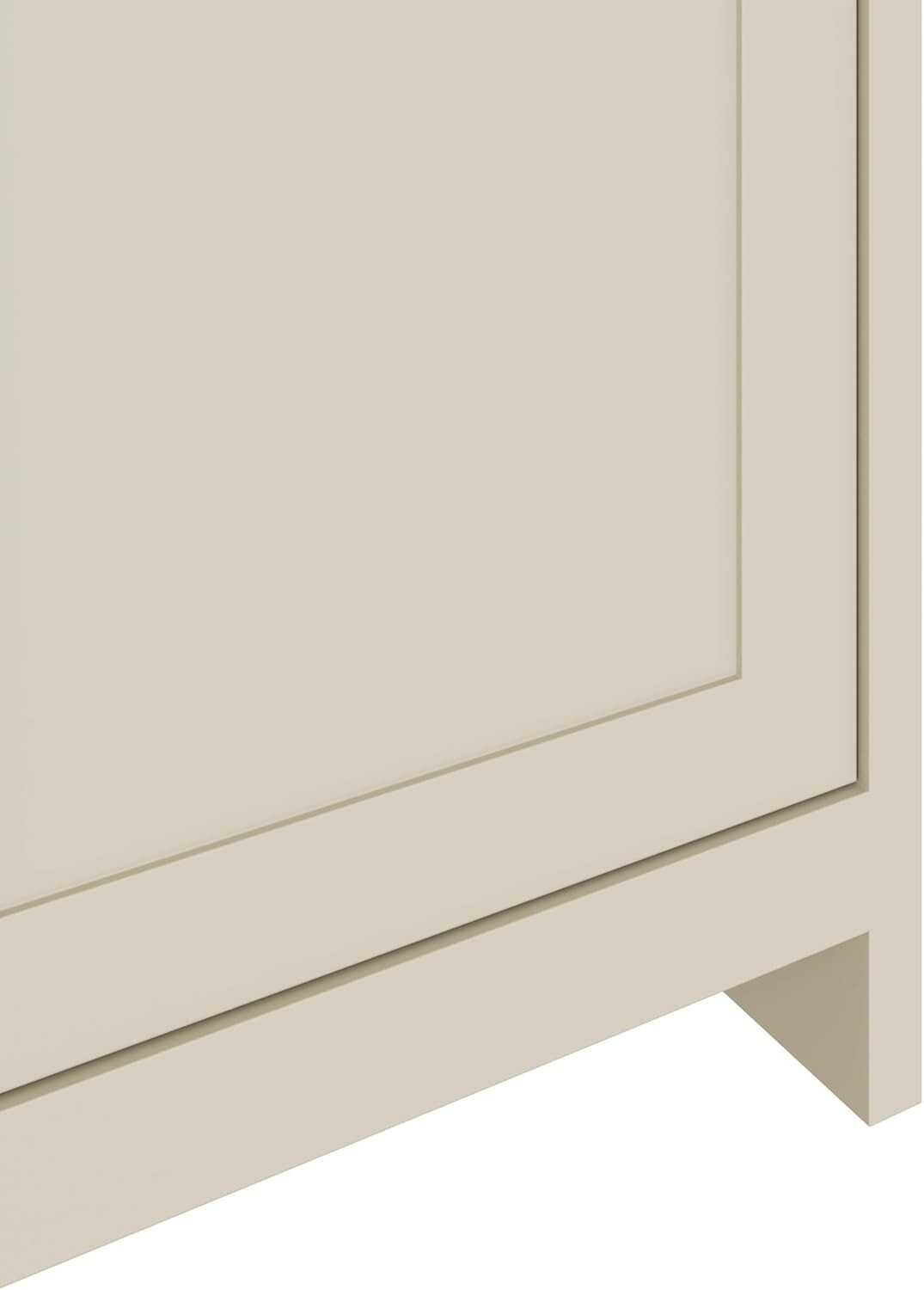 Cream Shoe Storage Cabinet 2 Door Oak Effect Unit with Shelves Hallway