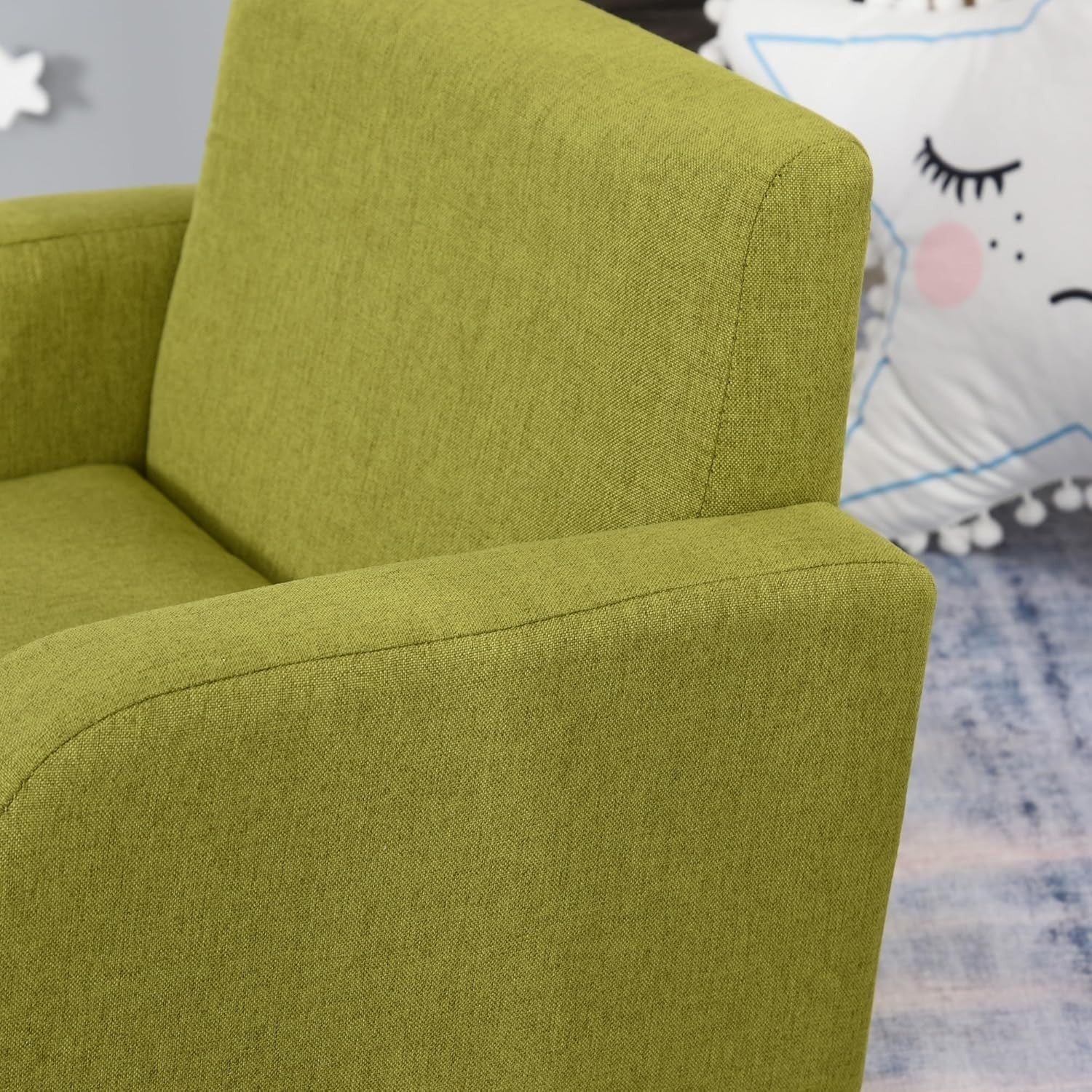 Kids Armchair Chair Toddler High Back Seat Anti-Slip Legs Soft Foam