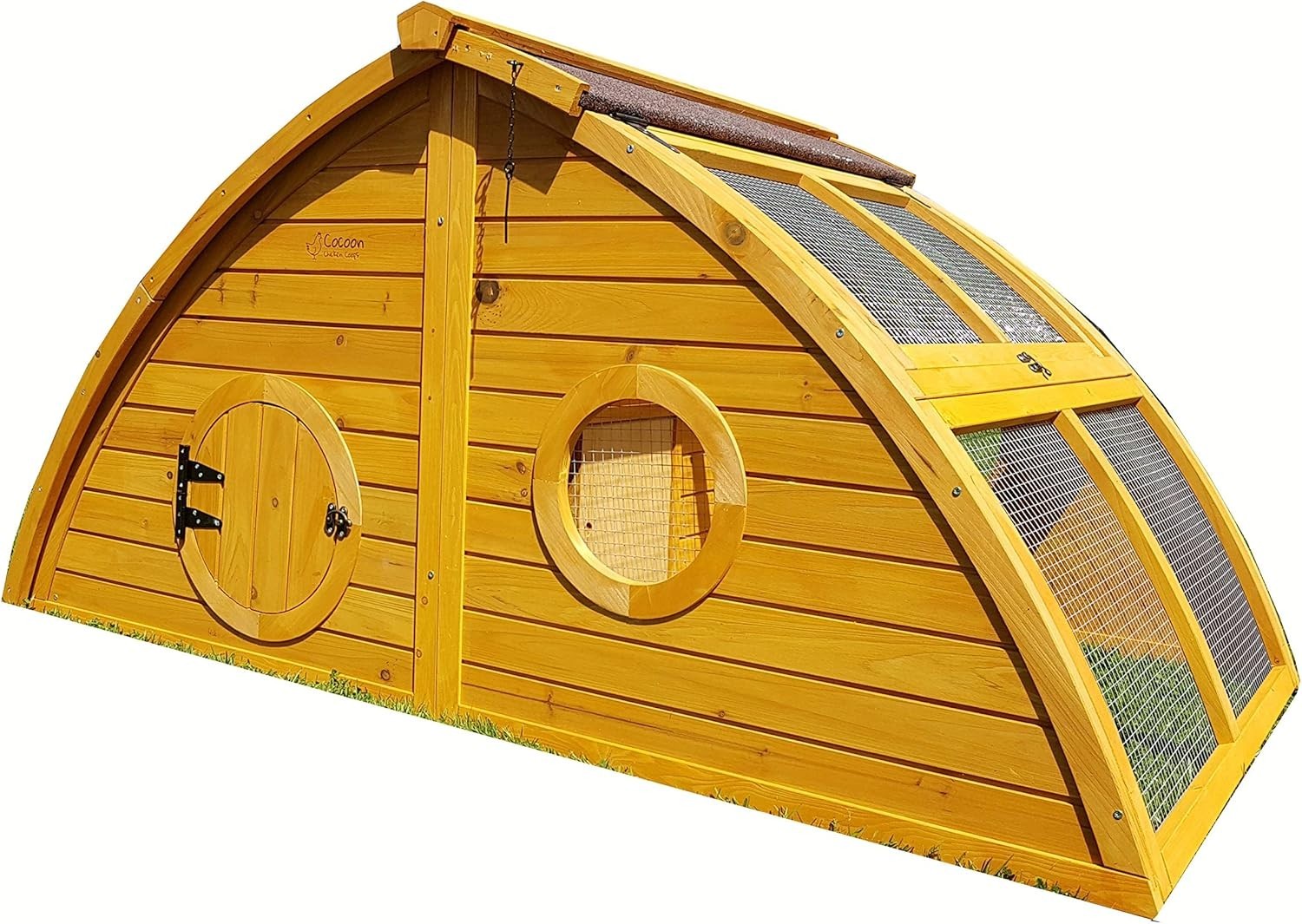 Half Moon Wooden Chicken Coop with Run Nest Box