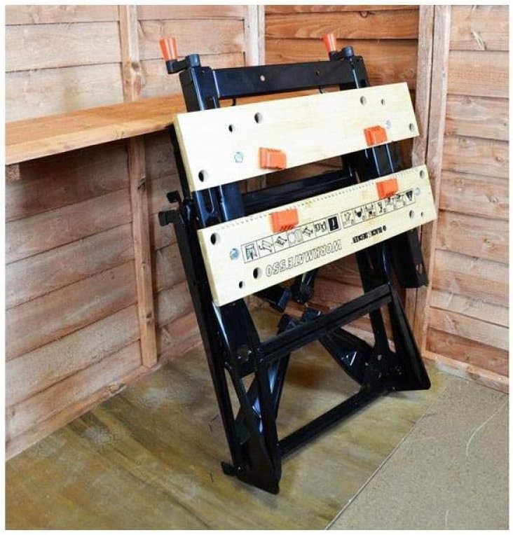 Dual-Height Folding Workbench with Vertical Clamp Steel Frame Heavy Duty