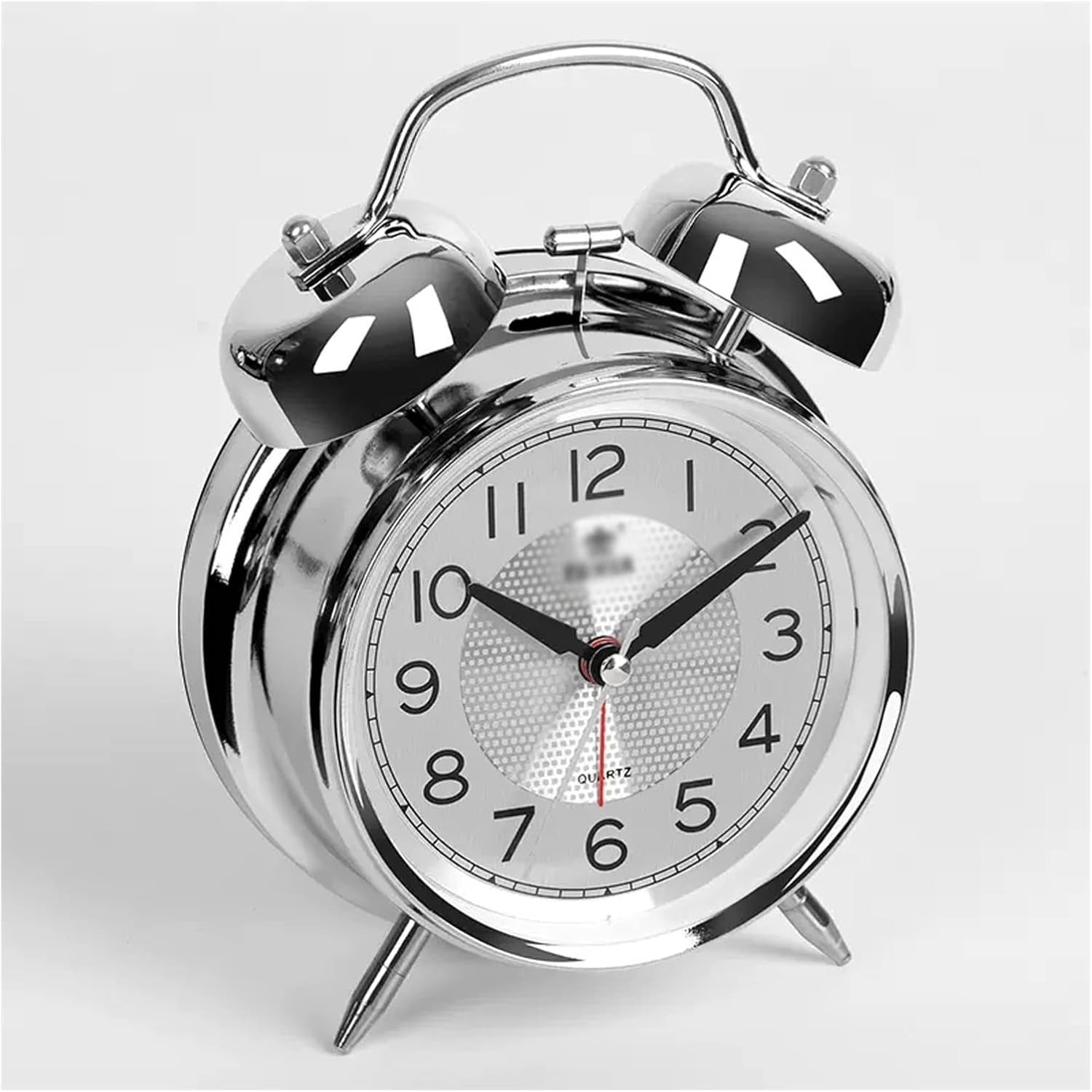 Loud Twin Bell Alarm Clock Small Retro Analog Night Light for Heavy Sleepers