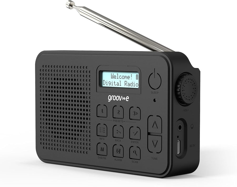 Rechargeable DAB FM Radio Bluetooth Alarm Clock 80 Presets