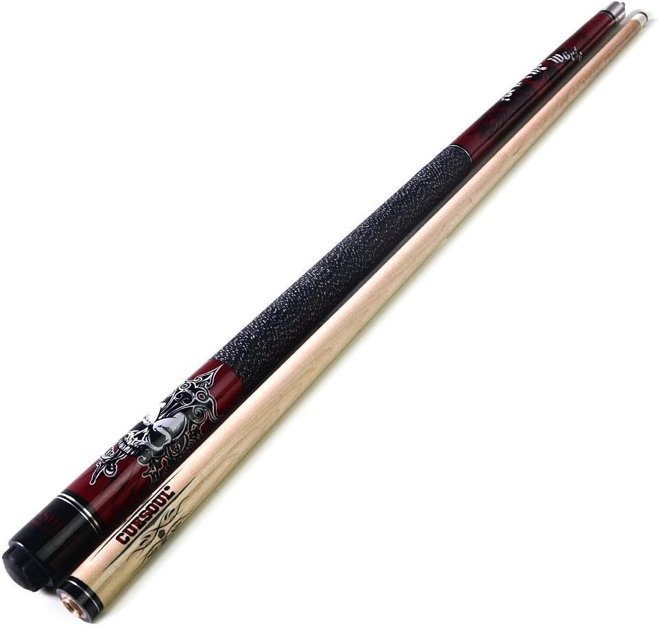 58” Pro Pool Cue 21oz Maple Shaft 13mm Tip Linen Grip Soft Case